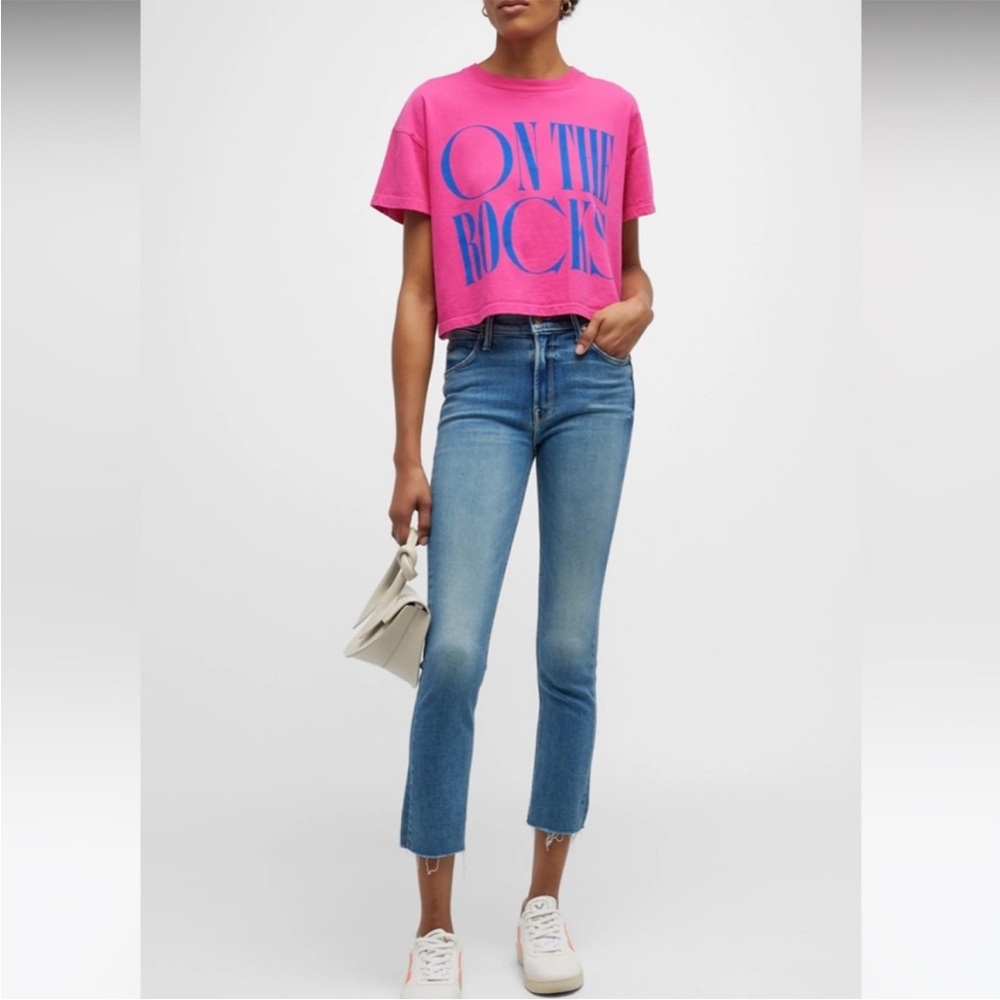 NWT MOTHER Women's Mid Rise Dazzler Ankle Fray Jeans Size 26